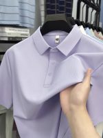Cross-border foreign trade, high-end men's ice silk polo shirt, short sleeves, summer seamless collar, quick-drying t-shirt, men's clothes wholesale - Image 4