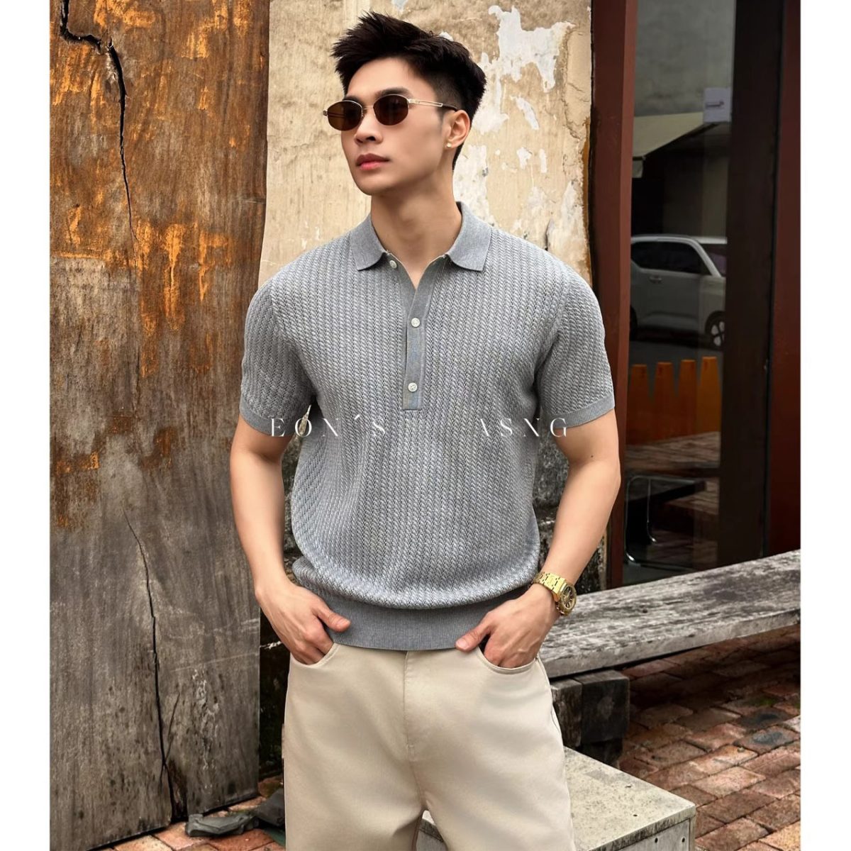 Old Money Style Polo Shirt Knit Short-Sleeve T-Shirt Men's Lapel Paul Texture Business Summer Cross-border Factory Wholesale - Image 3