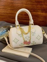 Printed handbag Boston bag women's 2026 new old flower light luxury versatile crossbody bag high-end pillow bag - Image 3