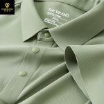 Cross-border supply for foreign trade seamless brocade ammonia ice silk men's polo shirt short sleeve thin air conditioning shirt lapel polo shirt men