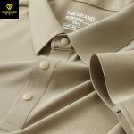 Cross-border supply for foreign trade seamless brocade ammonia ice silk men's polo shirt short sleeve thin air conditioning shirt lapel polo shirt men - Image 3