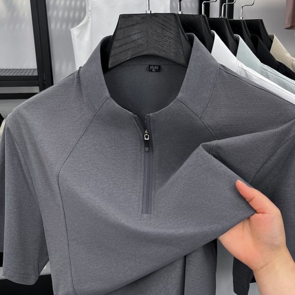 Niaojia Style Summer New Light Outdoor Quick-Dry Sports Half-Zip T-Sleeve Men's Stand Collar Short-Sleeve Base Layer POLO