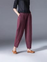 [55,000 Collections] Pure Cotton Wide-Leg Pants Women's Summer 2025 Loose Plus Size White Harem Pants Slim and Casual - Image 4