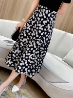 Small daisy floral skirt women's spring and summer, light and mature, foreign age, high-waisted skirt, fashionable and thin temperament, mermaid skirt - Image 2