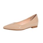 Large size nude single shoes women's patent leather 2025 spring and autumn new shallow pointed toe flat shoes increase the height of the small person by 5cm - Image 5