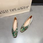 Chunky heels, Chinese national style square-toe flat-top shoes, shallow shoes, vintage embroidered qipao Hanfu shoes, shallow low-heel shoes for women - Image 2