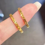 Plain circle crushed ice ice couple ring ins niche design, high fashion versatility, color non-fading ring ring for men and women - Image 3