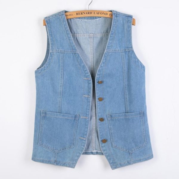 Denim vest women's spring and autumn 2024 new autumn korean version retro plus size ladies with autumn and winter horse clip jacket