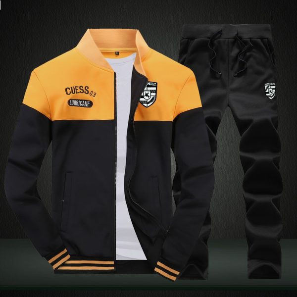 M-6XL suit men's spring and autumn youth sportswear men's casual couple sportswear plus size running sportswear men
