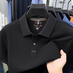 100% pearl pure cotton polo shirt for men, summer new lapel business casual wrinkle-free short-sleeve top for cross-border export - Image 4