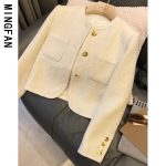 Tweed black suit small fragrant jacket women's autumn and winter new temperament high-end top women - Image 2