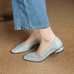 Super Cool Ultra-Soft French Flats, Versatile Hollow-Out Breathable 2026 New Chunky Heel, Plus Size Women's Shoes - Image 4