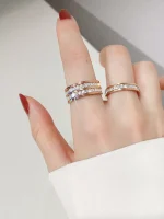 Baby's breath ring female niche design couple pair ring plain ring titanium steel ring women's light luxury high-end tail ring ring - Image 4