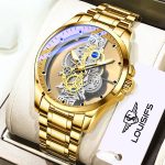 New hollow transparent non-fully automatic men's watch waterproof luminous foreign trade cross-border Douyin AliExpress delivery