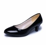 Four Seasons High Heels Single Shoes Women's Low Heel Fashion Pointy Toe Shoes 5CM Block Heel Casual Leather Shoes Low Heel Work Show Shoes - Image 5