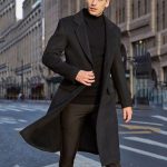 Cross-border 2023 new foreign trade british men's long trench coat woolen coat wish men's tweed jacket