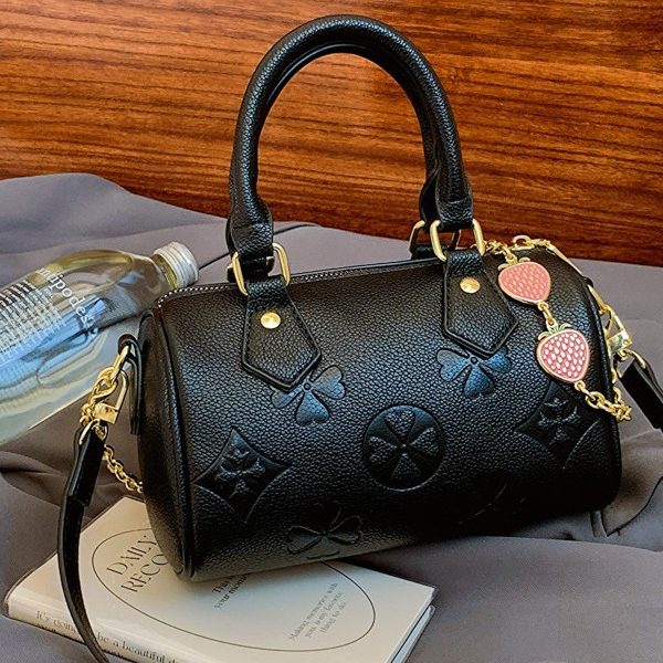 Printed handbag Boston bag women's 2026 new old flower light luxury versatile crossbody bag high-end pillow bag