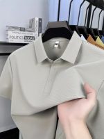 Cross-border foreign trade, high-end men's ice silk polo shirt, short sleeves, summer seamless collar, quick-drying t-shirt, men's clothes wholesale - Image 2