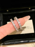 Fall at a glance! Super flash full diamond ring, women's light luxury, high-end tail ring, plain ring ring, women's niche design ring