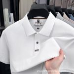 High-quality collared middle-aged and youth clothing, foreign trade trendy brand embroidery, 70% cotton, no-iron-free polo shirt, men's short-sleeve top - Image 2