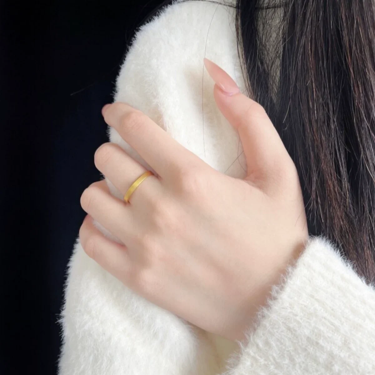 Gold ring, titanium steel, pigment ring ring, prosperity partial wealth ring, imitation gold ring, couple ring, index finger ring - Image 3