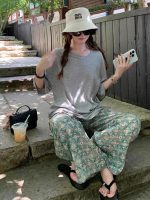 Summer cotton silk pants for outerwear, home pajama pants, nine-point vintage wide-leg straight-leg loose, cool long pants for women - Image 5