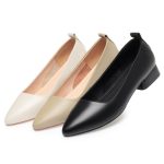 Leather shoes women's spring and autumn new flat leather soft sole pumps work shoes with low heels and casual one-legged shoes - Image 5