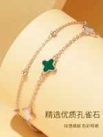Sterling silver four-leaf clover bracelet girls' light luxury niche exquisite 2026 new birthday Valentine's Day gift - Image 3
