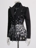 European and American celebrity suit dress 2026 summer new socialite heavy industry rhinestone embellished design dress - Image 3