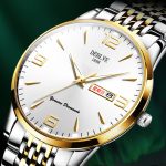 Watches Men's Chinese and English Calendar Ultra Thin Luminous Waterproof Solid Belt Steel Band Alloy Fashion Watch Gifts Authentic