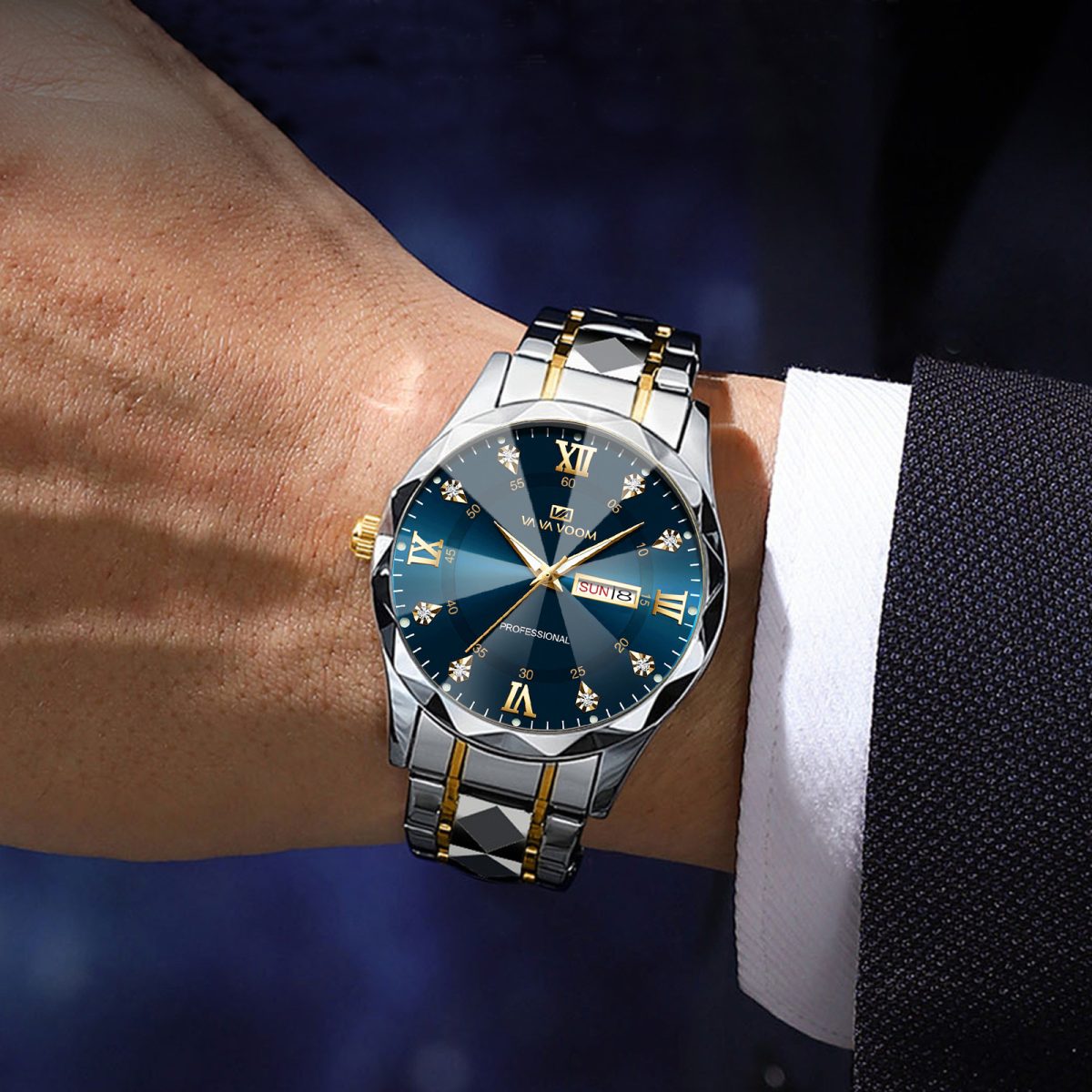 VAVAVOOM brand watches men's waterproof fashion diamond design business cross-border men's watches factory wholesale - Image 3