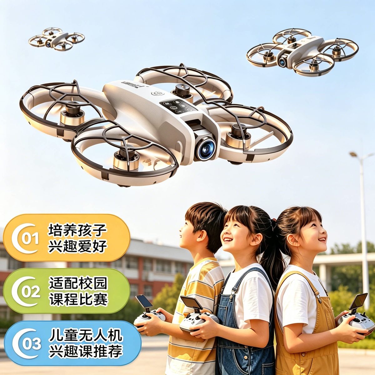 Kids drone professional aerial photography student small remote control plane crossing machine boy's birthday June 1st gift toy - Image 4