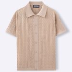 Foreign trade men's clothing European and American summer casual knitted shirts men's jacquard short-sleeved cardigans business polo shirts SY0084 - Image 4
