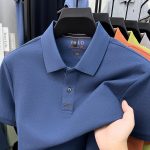 100% pearl pure cotton polo shirt for men, summer new lapel business casual wrinkle-free short-sleeve top for cross-border export - Image 2
