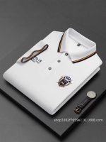 New summer men's short-sleeve T-shirt, middle-aged and young men's polo shirt, lapel stud loose top, export business, cross-border business