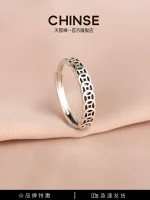 s925 sterling silver retro ring female lucky money gathering coin personality design simple niche opening transfer ring tide