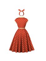 European and American cross-border women's clothing hot sale French vintage Hong Kong polish dot dress heavy industry embroidery waist 10013 - Image 2
