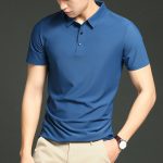 Large size high-end seamless ice silk polo shirt men's multi-color 2026 summer trendy brand lapel polo business short sleeve men - Image 4