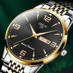 Watches Men's Chinese and English Calendar Ultra Thin Luminous Waterproof Solid Belt Steel Band Alloy Fashion Watch Gifts Authentic - Image 3