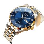 Classic Men's Watch Men's Business Quartz Men's Watch Large Dial Steel Strap Fully Automatic Non-Mechanical Watch Waterproof Gold Gold - Image 5