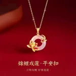 Koi Xi Lian Peace Buckle Necklace Women's 2026 New Light Luxury Niche High-end Gift for Mom's Birthday